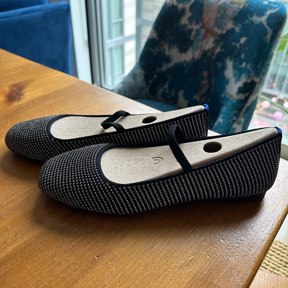 NIB Rothy’s Max Square Mary Jane flats in Star Studded pattern, Size 9.5
